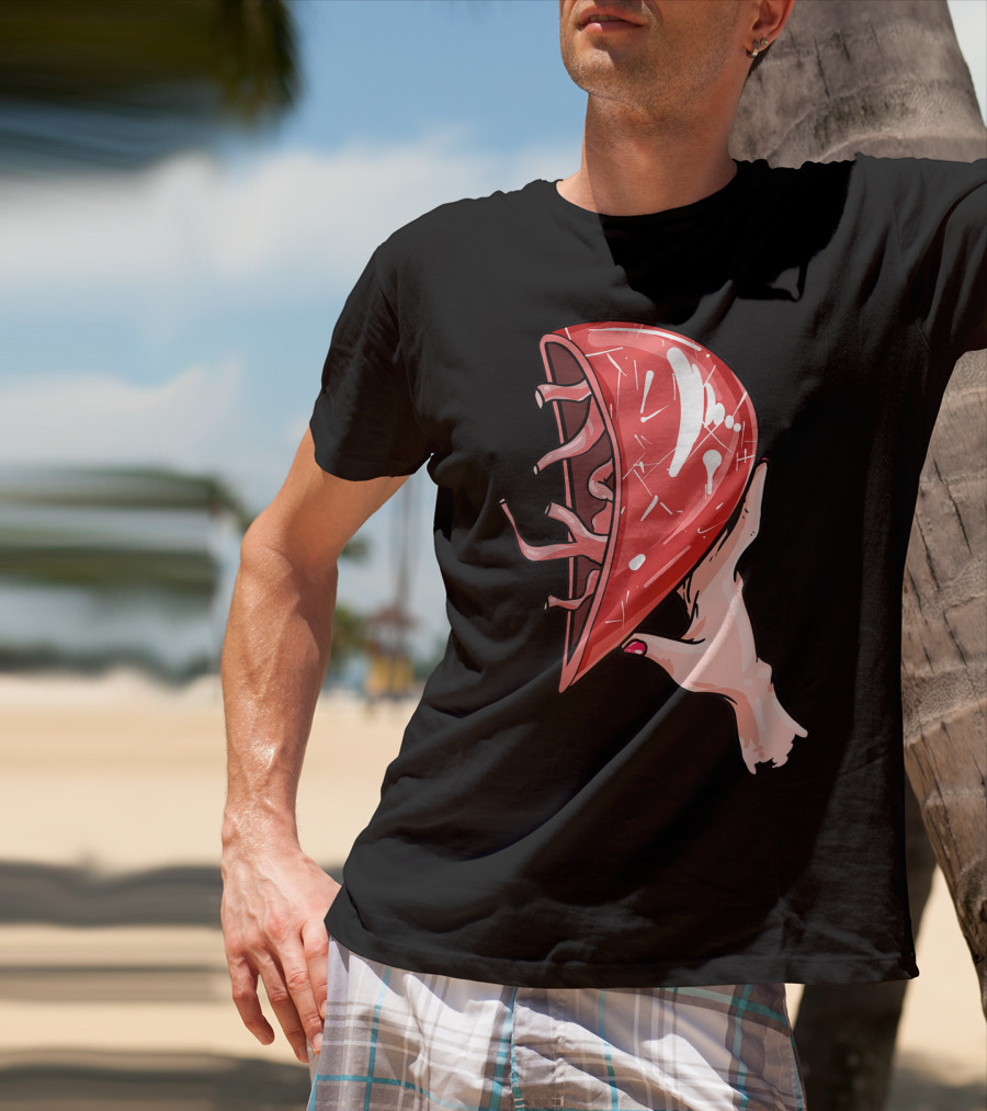 Hand Holding Semi-Open Anatomical Heart T-Shirt