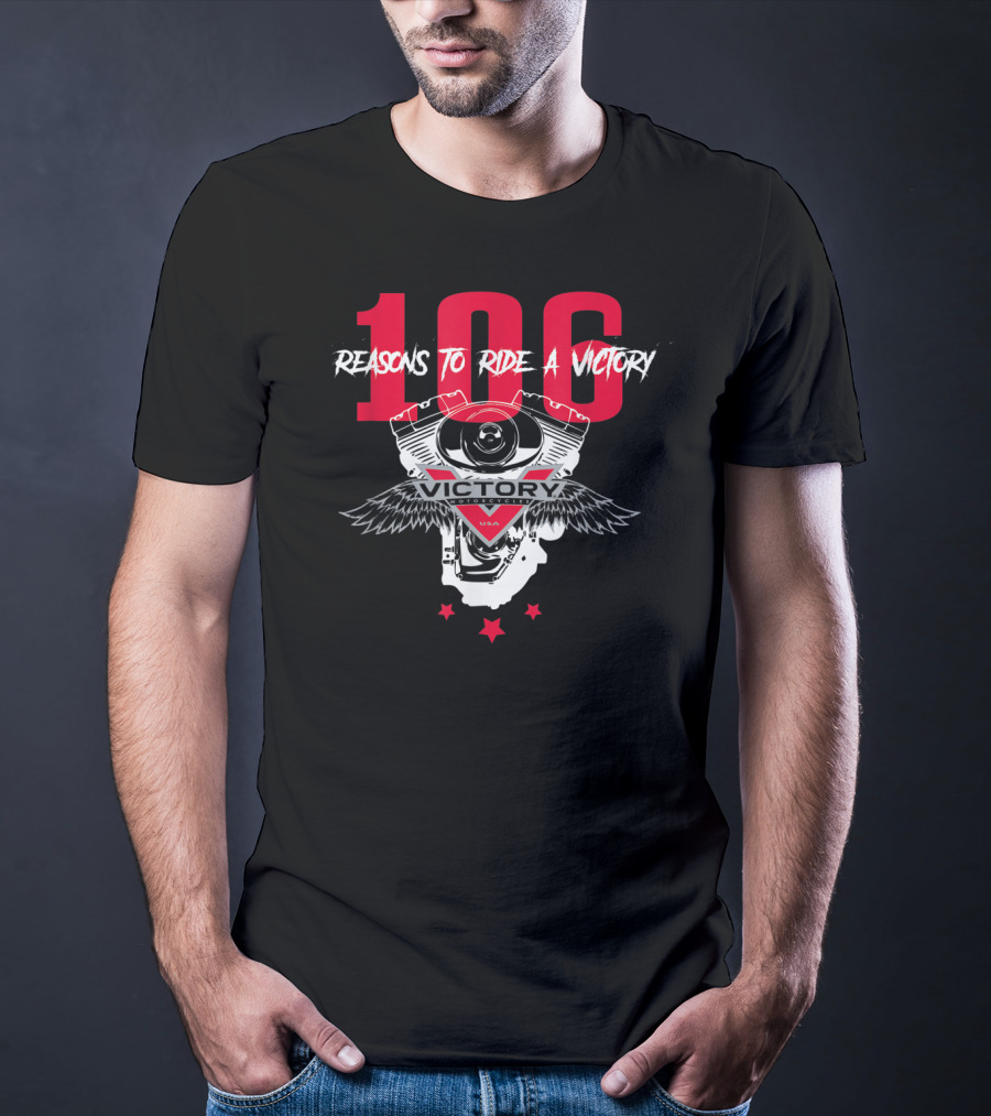 106 Reasons To Ride A Victory Engine Winged Stars USA T-Shirt