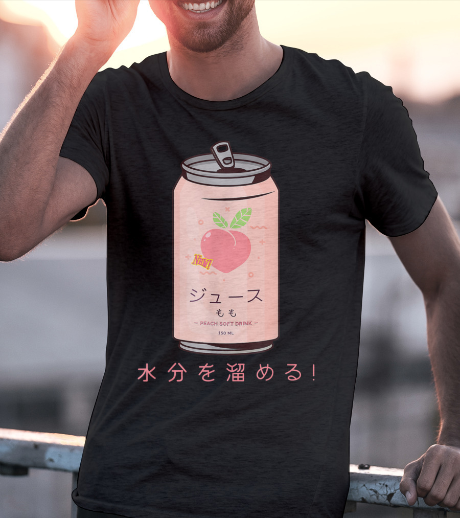 90s Japanese Aesthetic Peach Soft Drink Juice Can 150ML T-Shirt