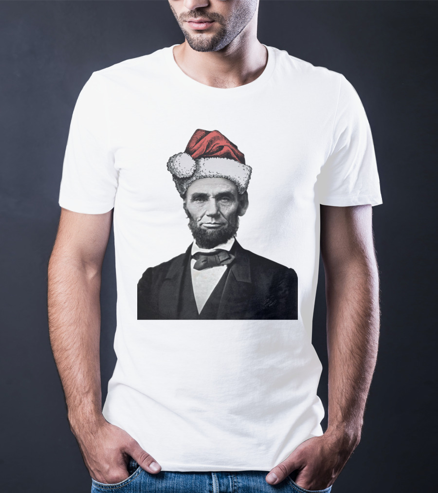 Abraham Lincoln Santa Hat T-Shirt