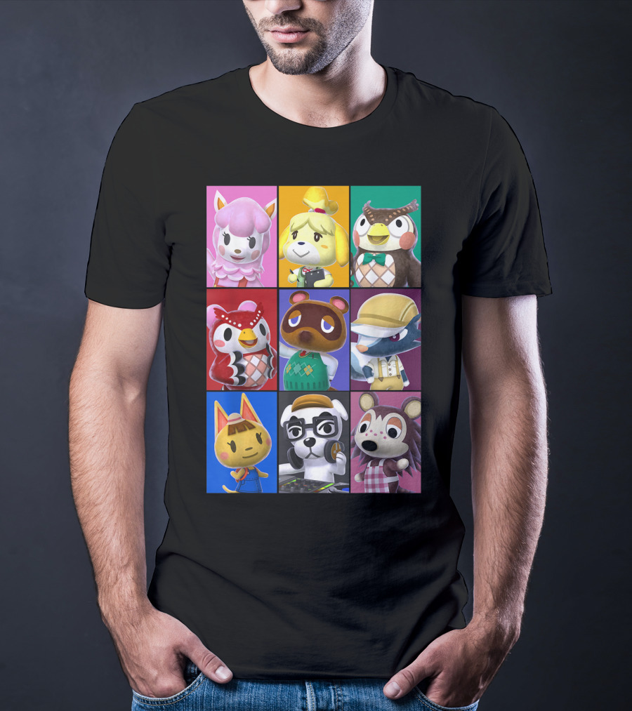 Animal Crossing Character Grid Featuring Isabelle And Tom Nook T-Shirt