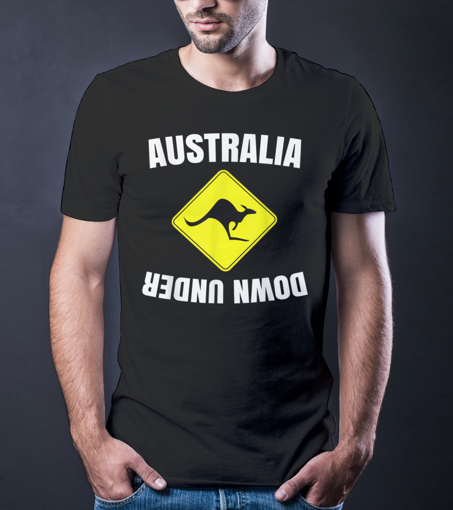 Australia Down Under Kangaroo Road Sign T-Shirt