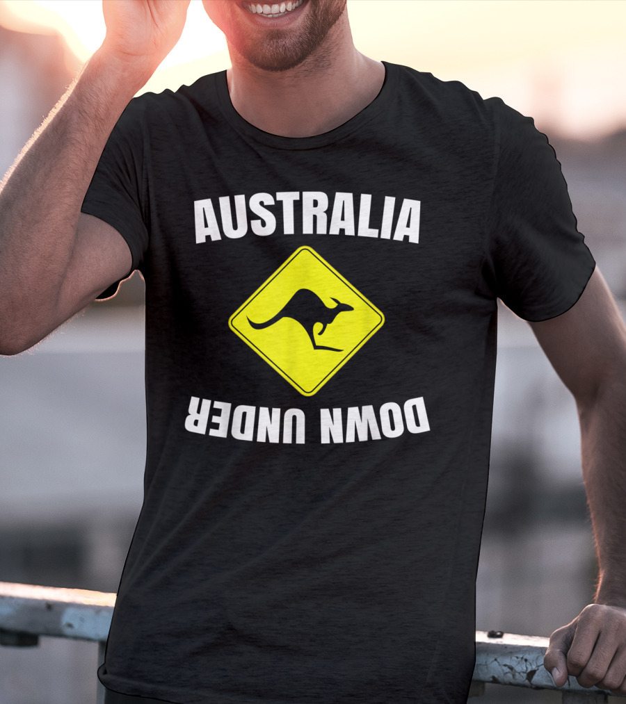 Australia Down Under Kangaroo Road Sign T-Shirt