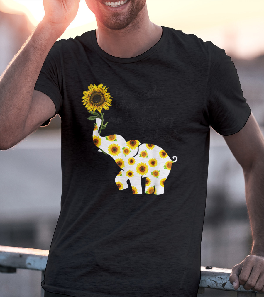 In A World Where You Can Be Anything Be Kind Sign Language Elephant Sunflower T-Shirt