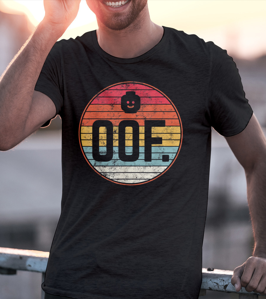 Big Oof Gaming Funny Dank Noob Gamer Retro OOF With Blockhead T-Shirt