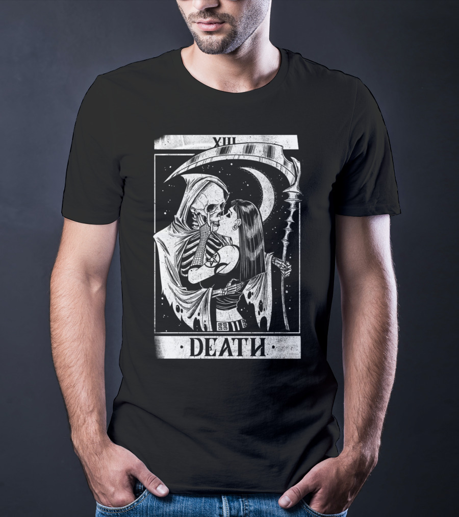 Blackcraft Vintage Death Grim Reaper Tarot XIII Kiss T-Shirt