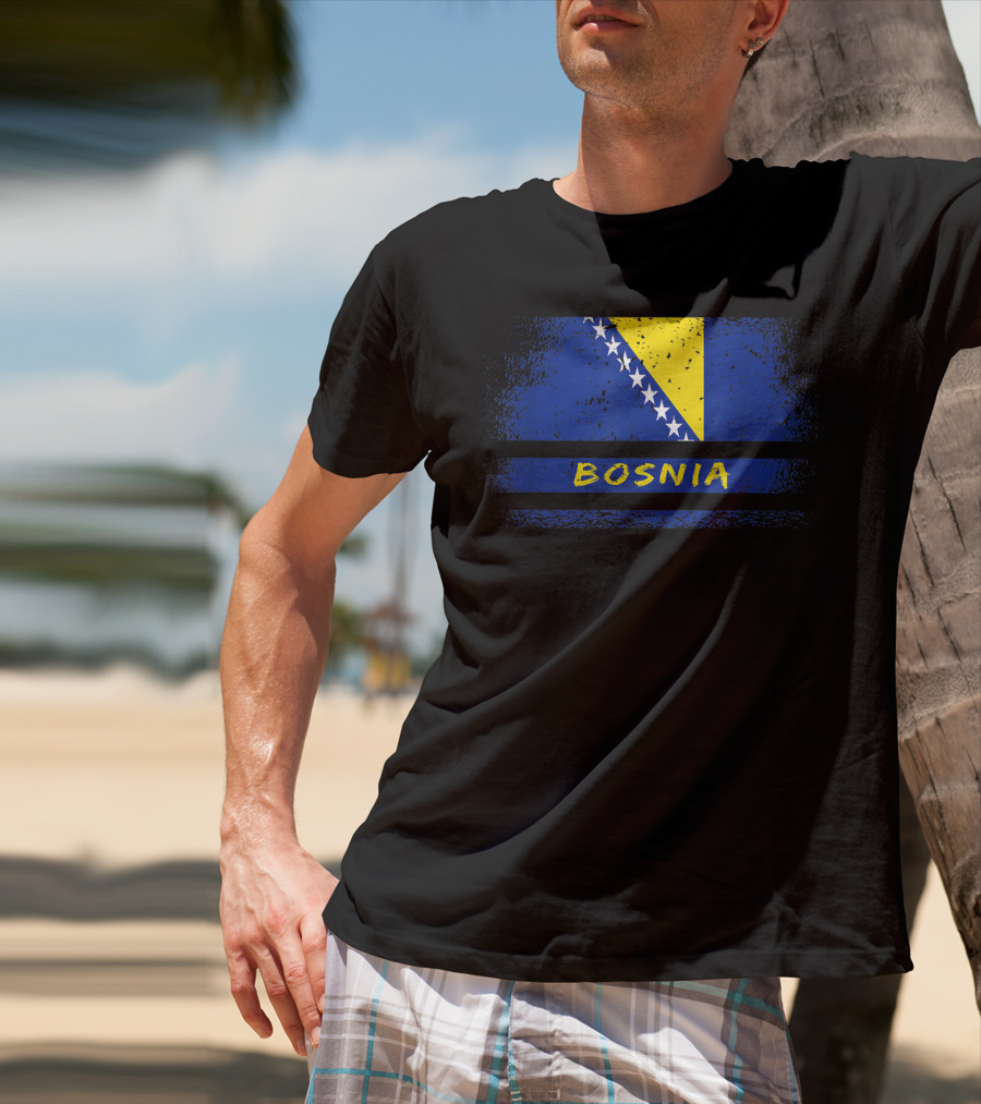 Bosnia Flag Vintage Sarajevo T-Shirt