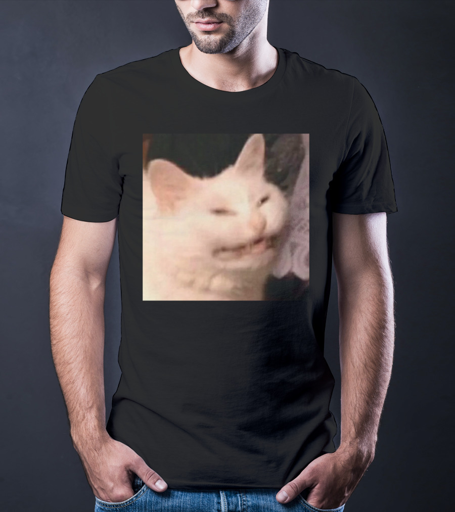 Confused Laughing Cat Meme Expression T-Shirt