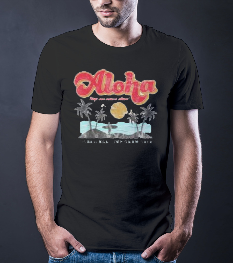 Aloha Hawaii Retro Vintage Beach Palms Sunset T-Shirt