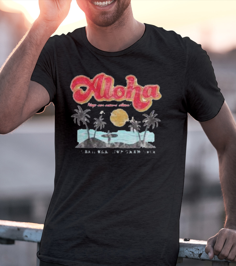 Aloha Hawaii Retro Vintage Beach Palms Sunset T-Shirt