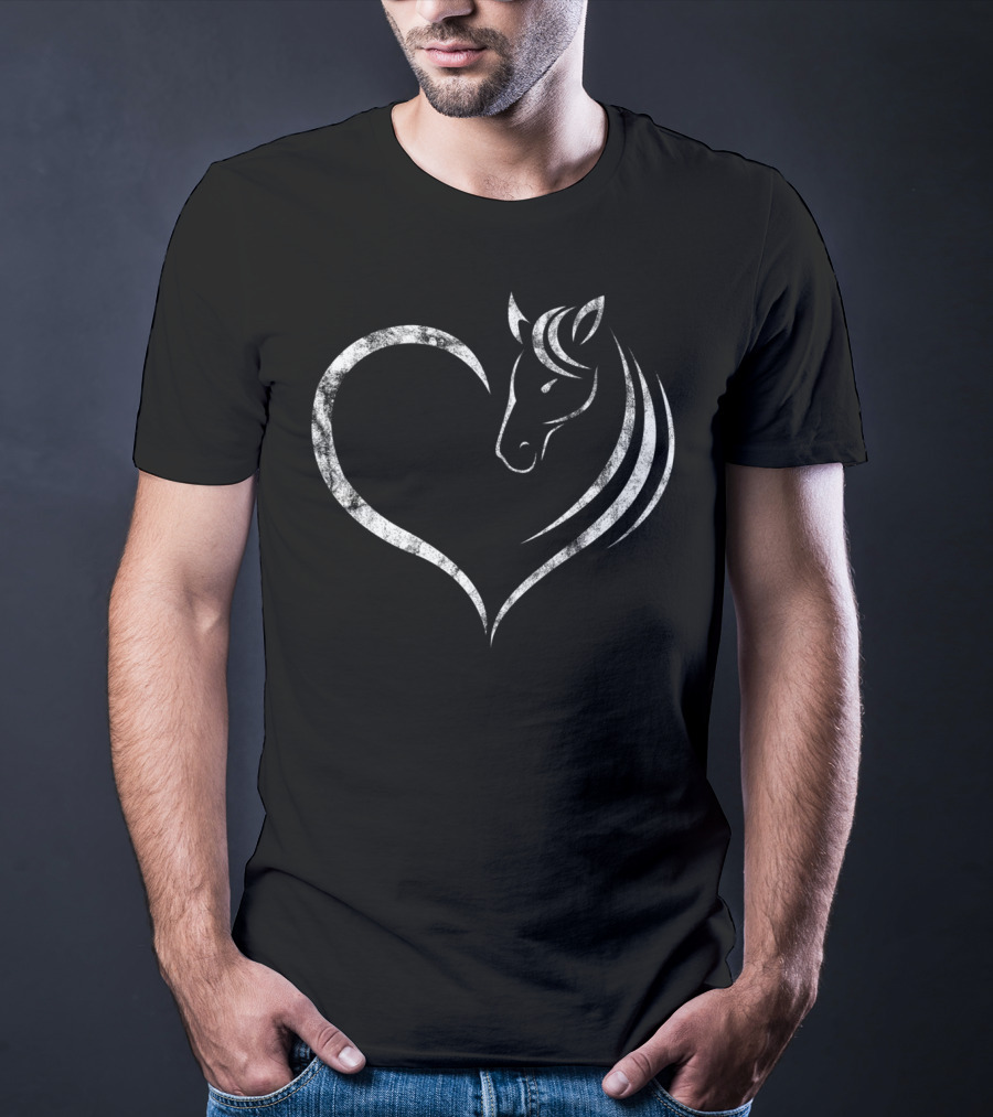 Cute Horse Lover Heart T-Shirt