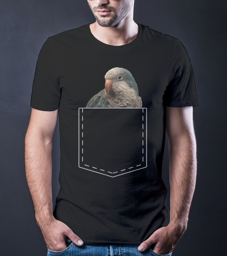 Quaker Parrot Pocket Parakeet Lover Cute Bird T-Shirt