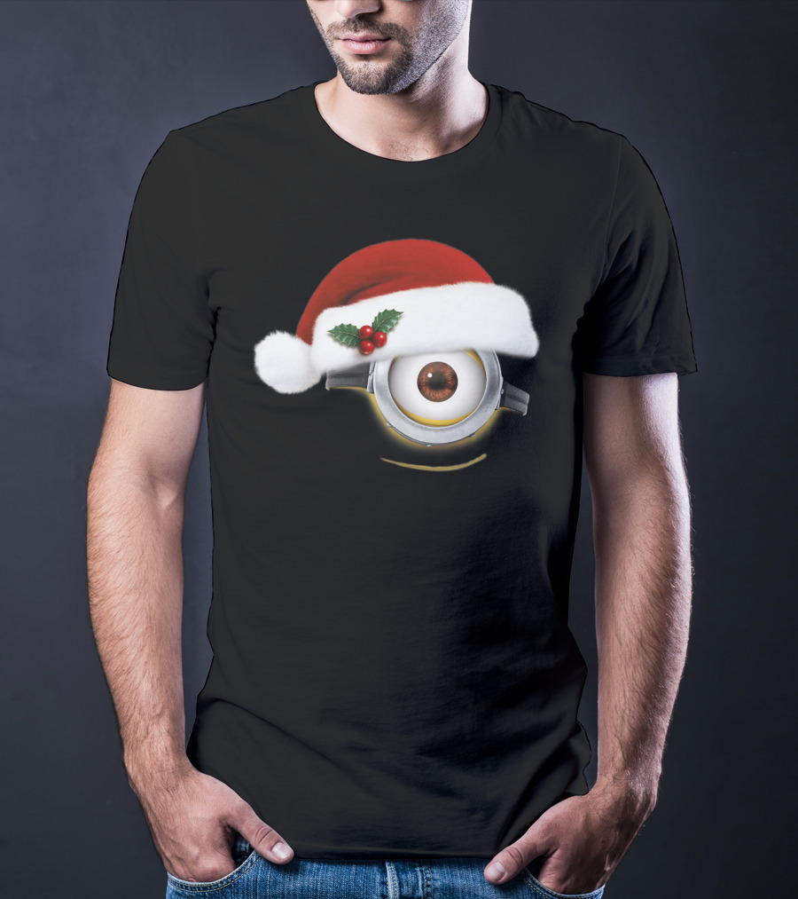 Despicable Me Minions Christmas Santa Hat Holiday T-Shirt