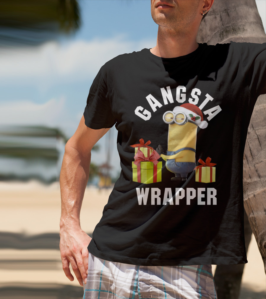 Despicable Me Minions Gangsta Wrapper Santa Holiday T-Shirt