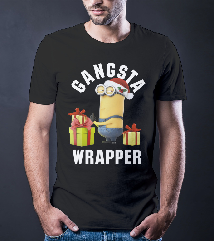 Despicable Me Minions Gangsta Wrapper Santa Holiday T-Shirt