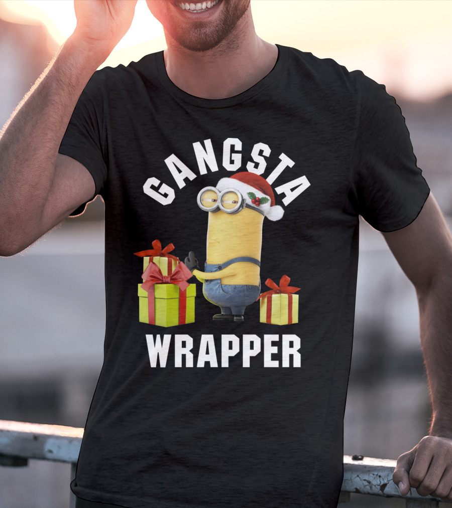 Despicable Me Minions Gangsta Wrapper Santa Holiday T-Shirt