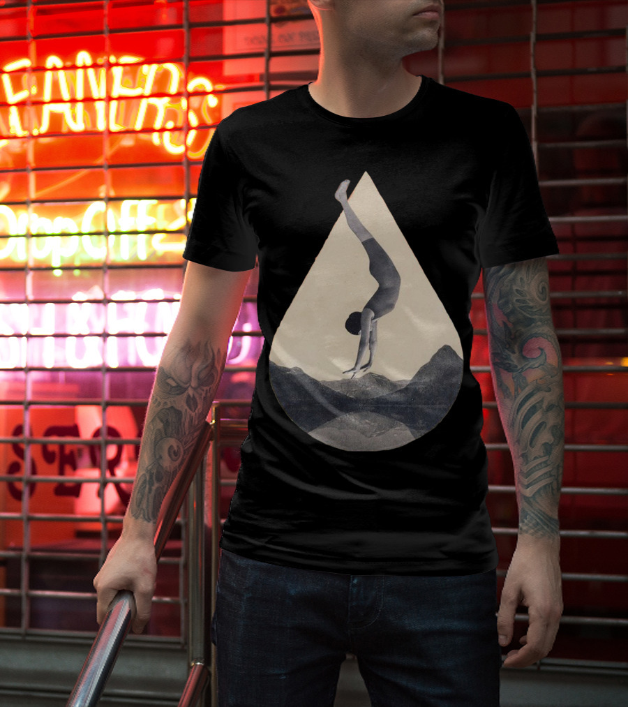 Fms 002 Flipped Upside Down Acrobat Over Mountains T-Shirt