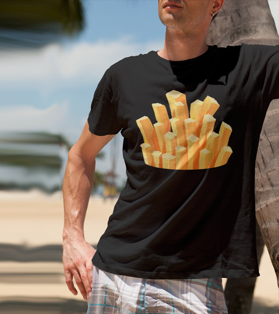 French Fries Costume Halloween Easy Cosplay Iconic Food T-Shirt