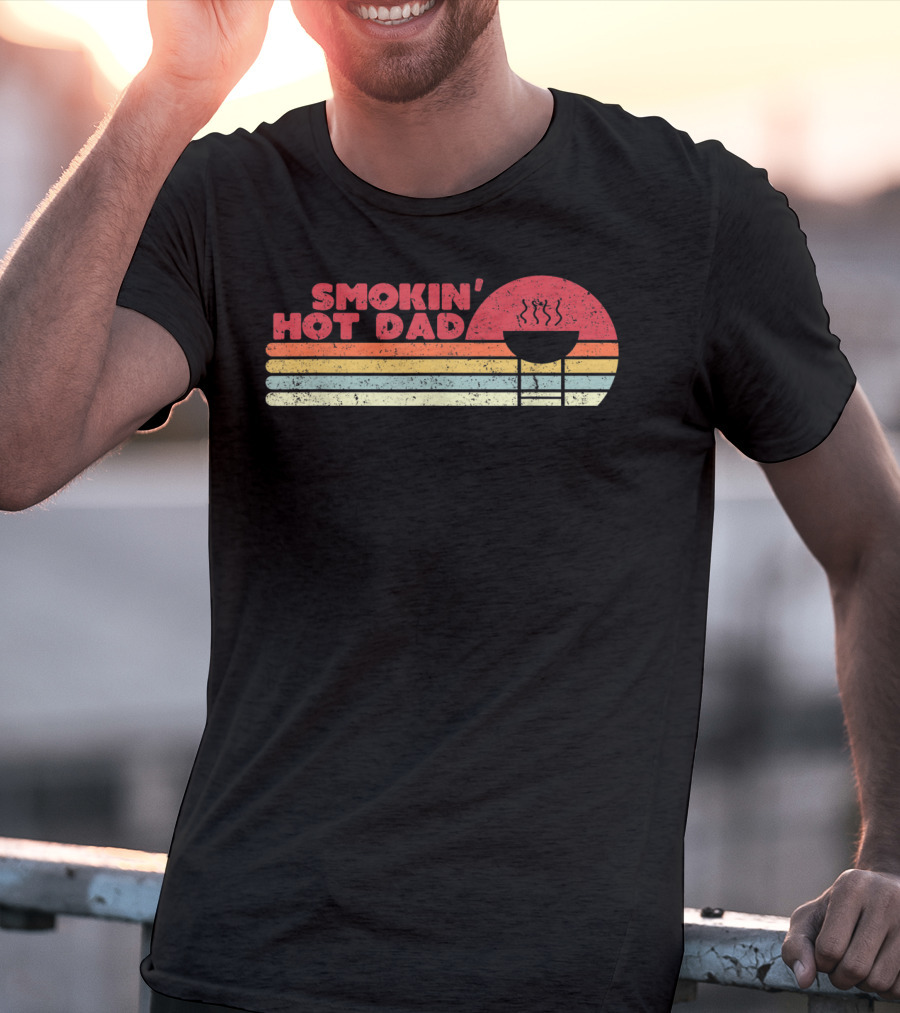 Smokin' Hot Dad Retro BBQ Grilling T-Shirt
