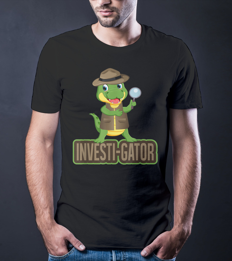 Investi-Gator Detective Alligator Funny Investigator Pun T-Shirt