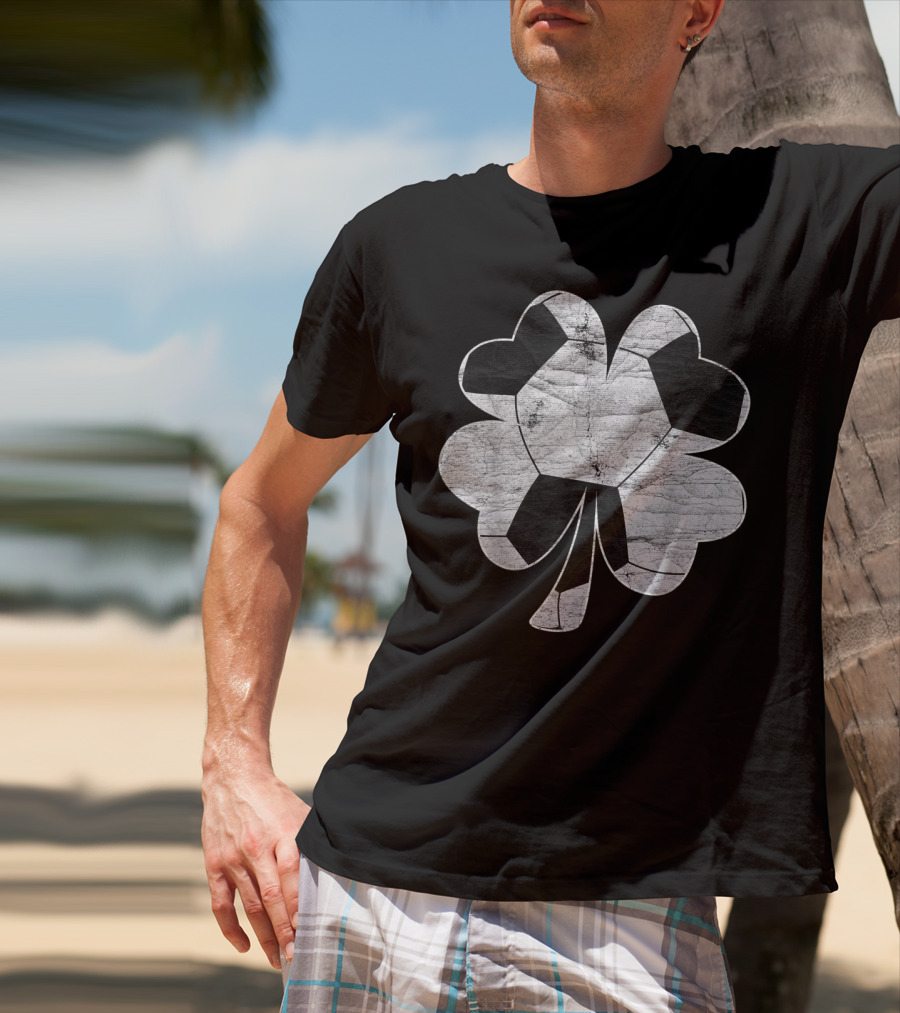 Funny Soccer Irish Shamrock Boys Men T-Shirt