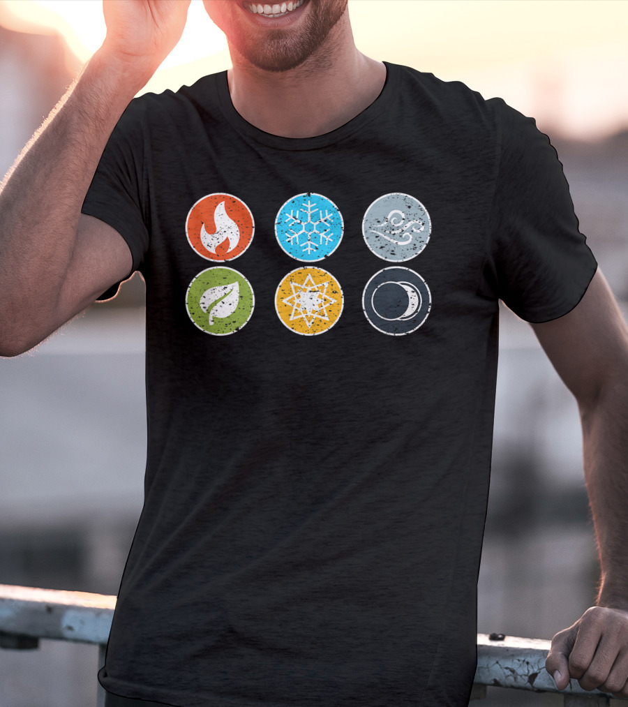 Gloomhaven Elements Symbol Fire Ice Air Earth Nature Light Dark T-Shirt