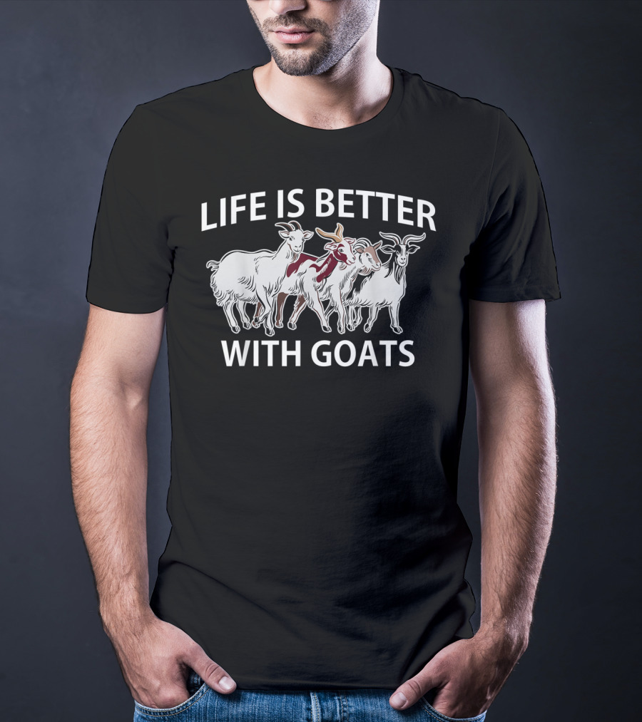 Life Is Better With Goats Vintage Themed T-Shirt
