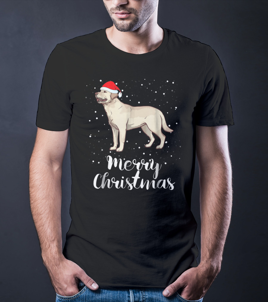 Merry Christmas Labrador Retriever Santa Hat T-Shirt