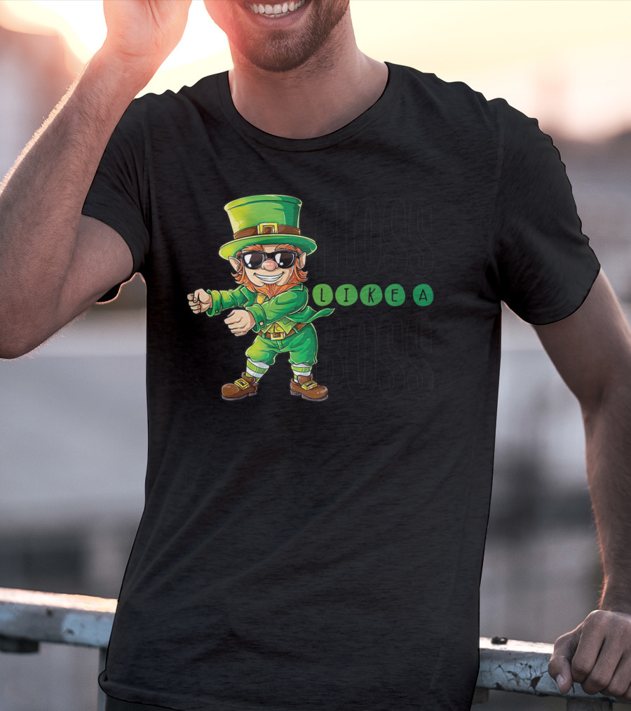 Floss Like A Boss Leprechaun In Sunglasses T-Shirt