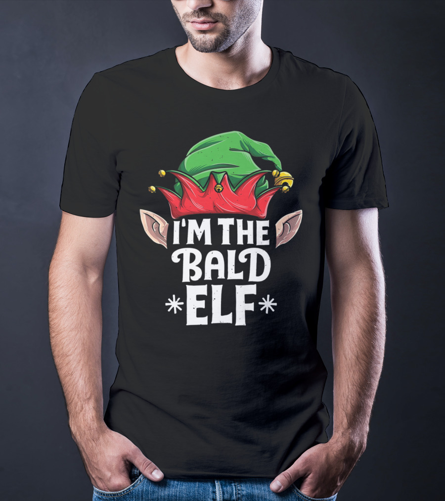 I'm The Bald Elf Green And Red Hat With Ears T-Shirt
