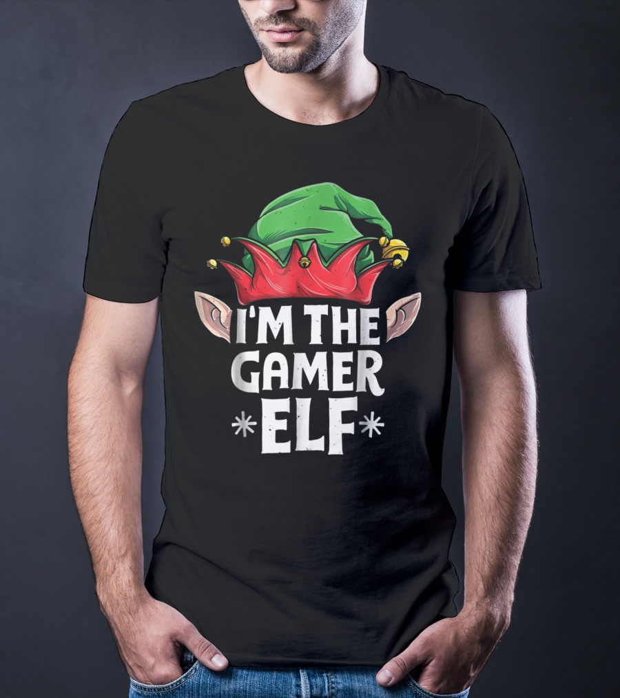 I'm The Gamer Elf Christmas Hat And Ears T-Shirt