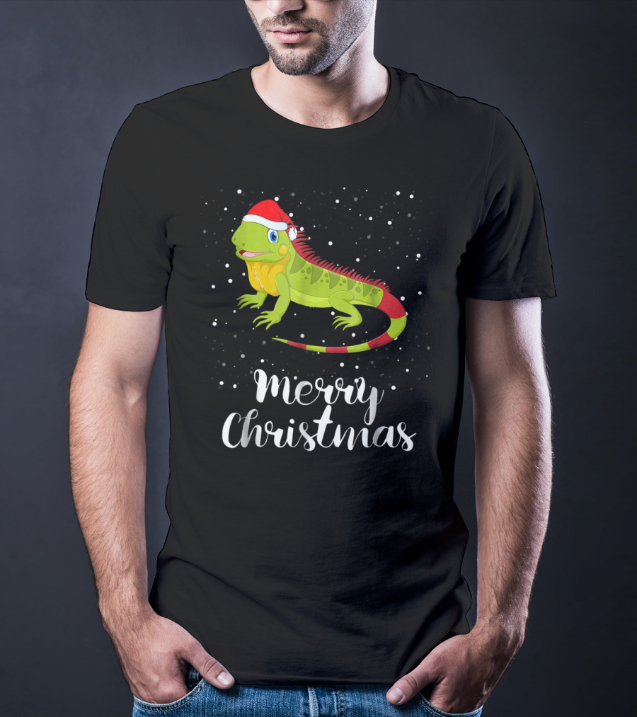 Merry Christmas Iguana Funny Family Matching Group T-Shirt