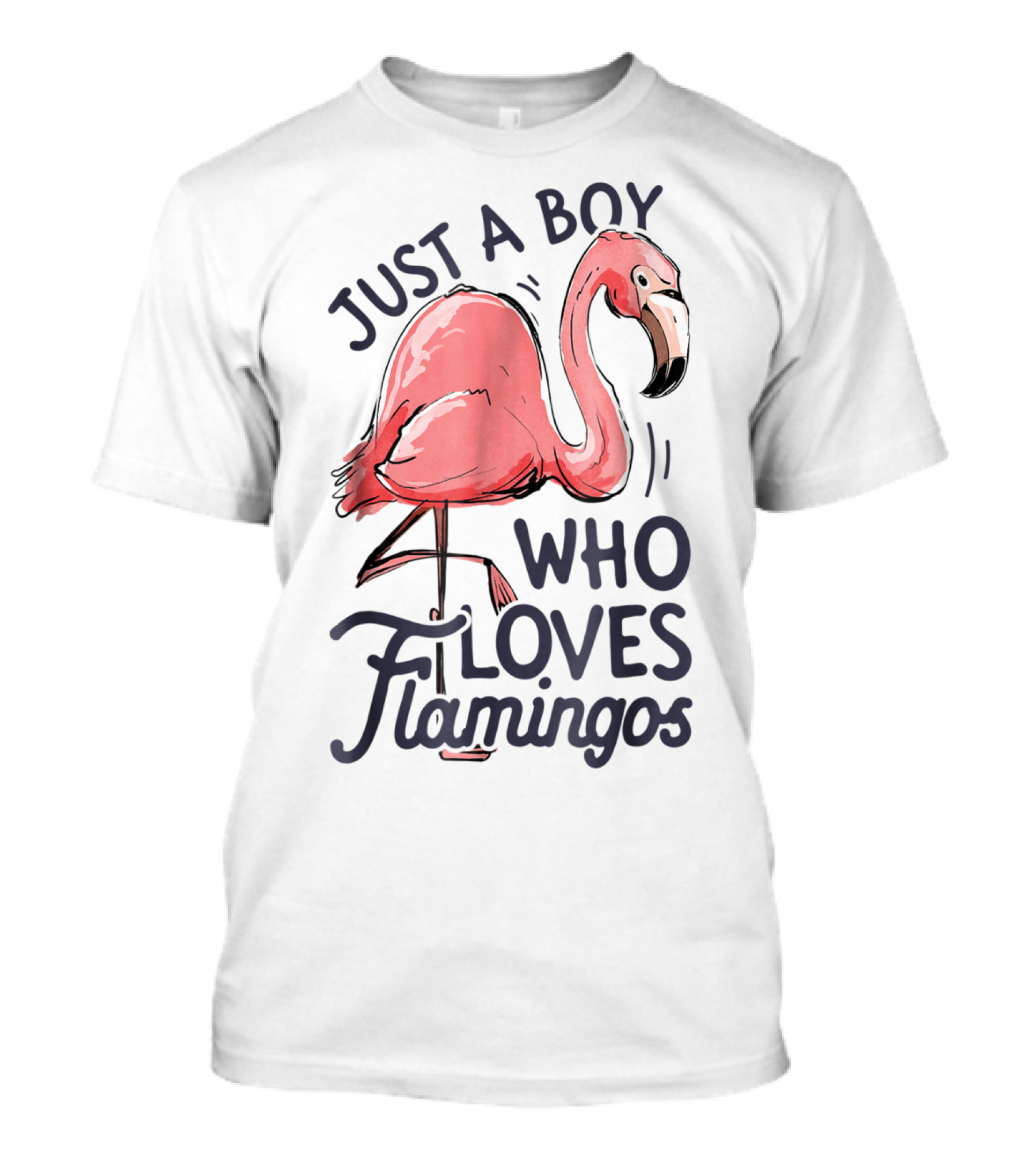 Just A Boy Who Loves Flamingos Pink Flamingo T-Shirt