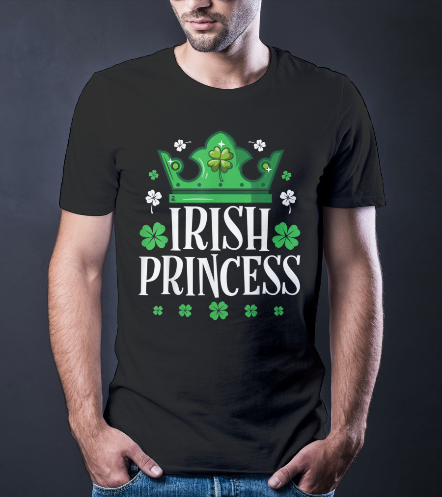 Irish Princess St Patricks Day Crown Shamrock T-Shirt