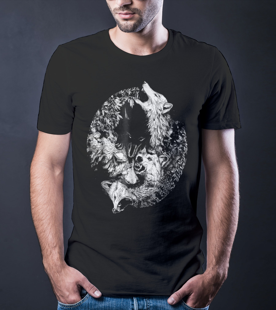 Loves Wolves Wild Wolf Howling Pack Nature Forest T-Shirt