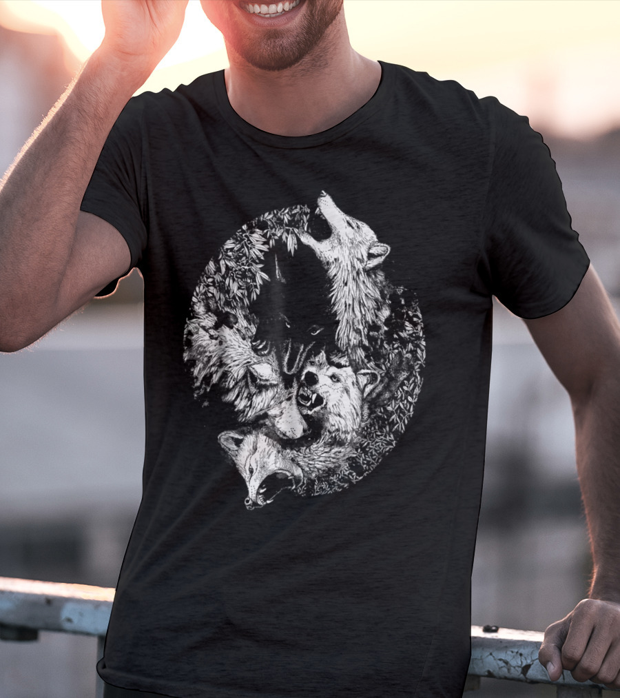 Loves Wolves Wild Wolf Howling Pack Nature Forest T-Shirt