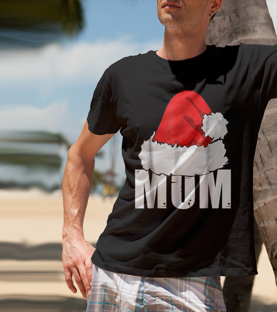 Mum Christmas Santa Hat Family Matching T-Shirt