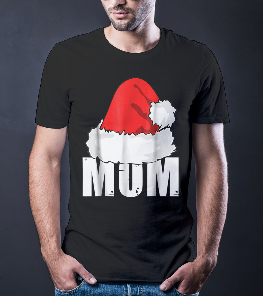 Mum Christmas Santa Hat Family Matching T-Shirt