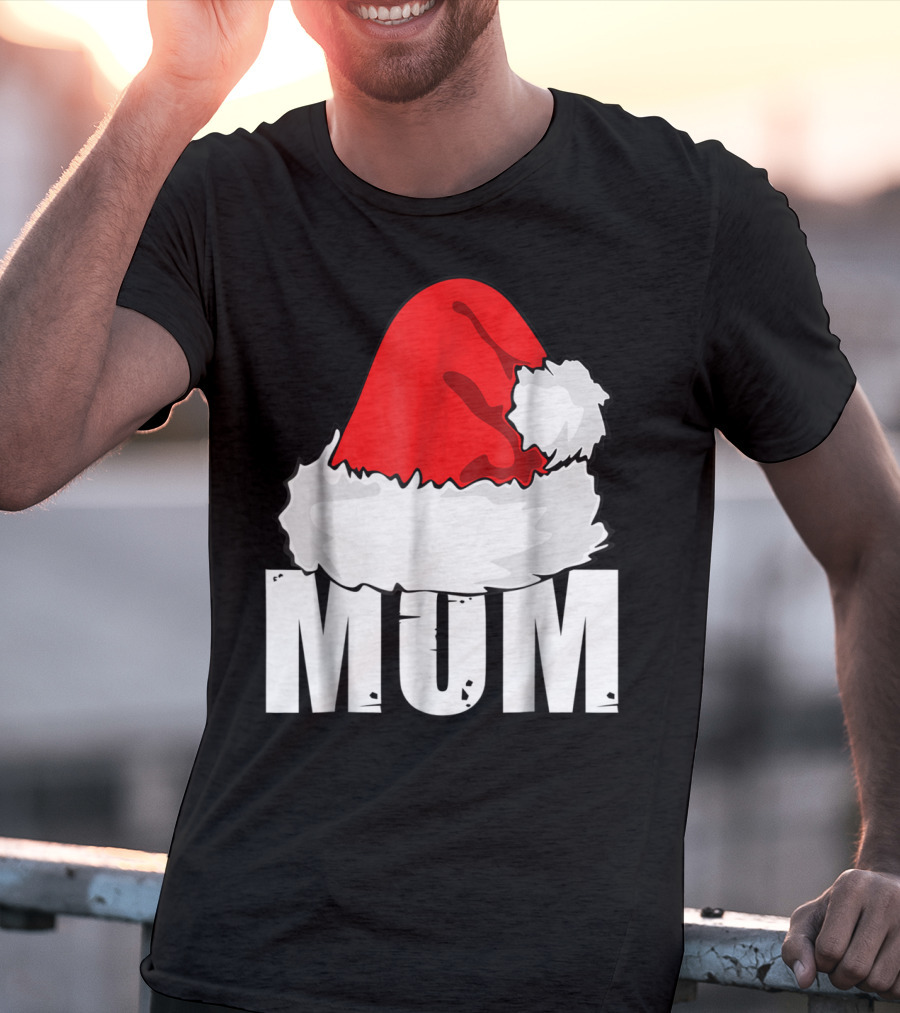 Mum Christmas Santa Hat Family Matching T-Shirt
