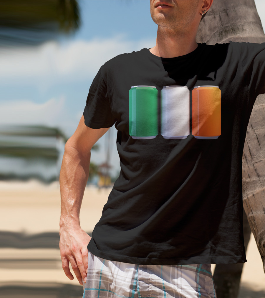 Irish Flag Beer Cans St Patrick's Day Ireland T-Shirt