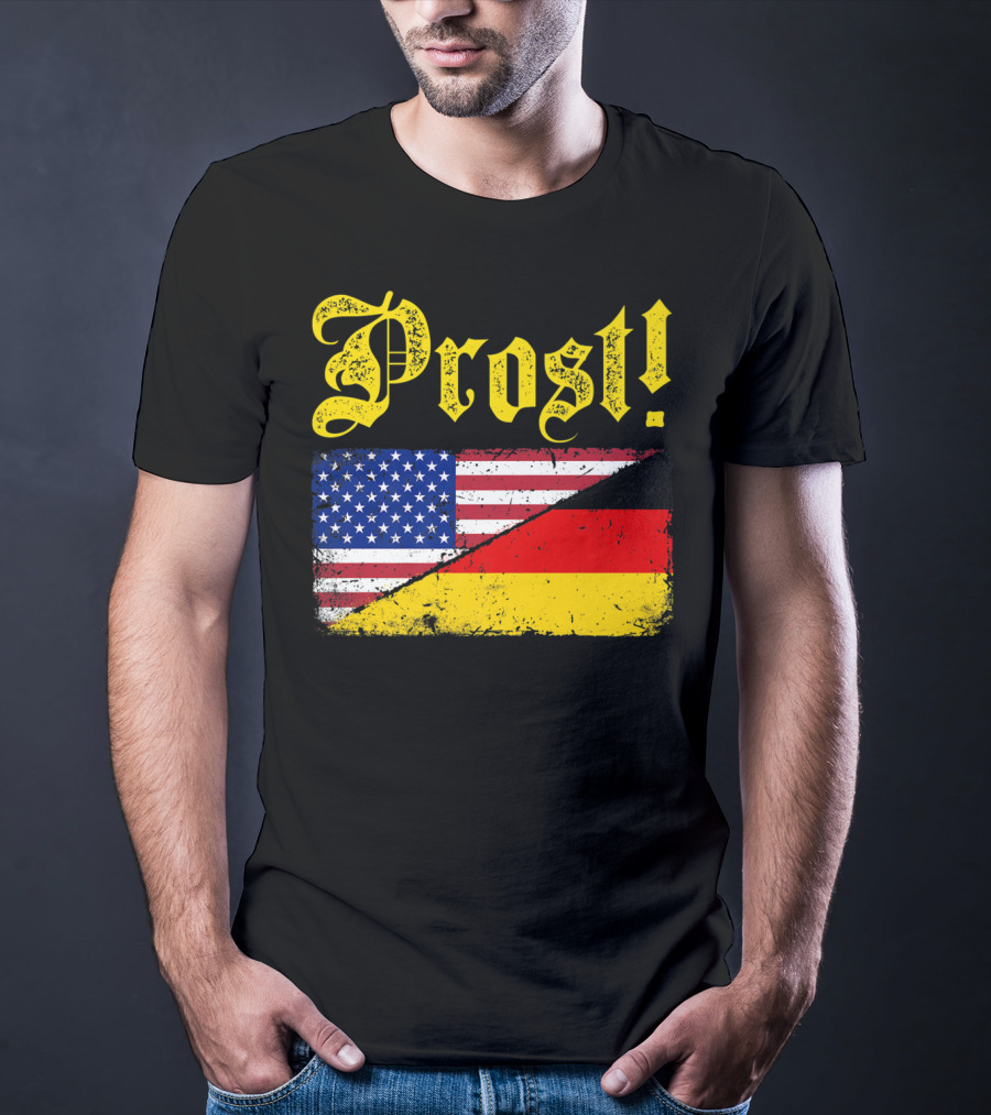 Prost German American Flag Oktoberfest T-Shirt