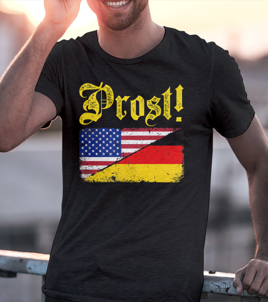 Prost German American Flag Oktoberfest T-Shirt