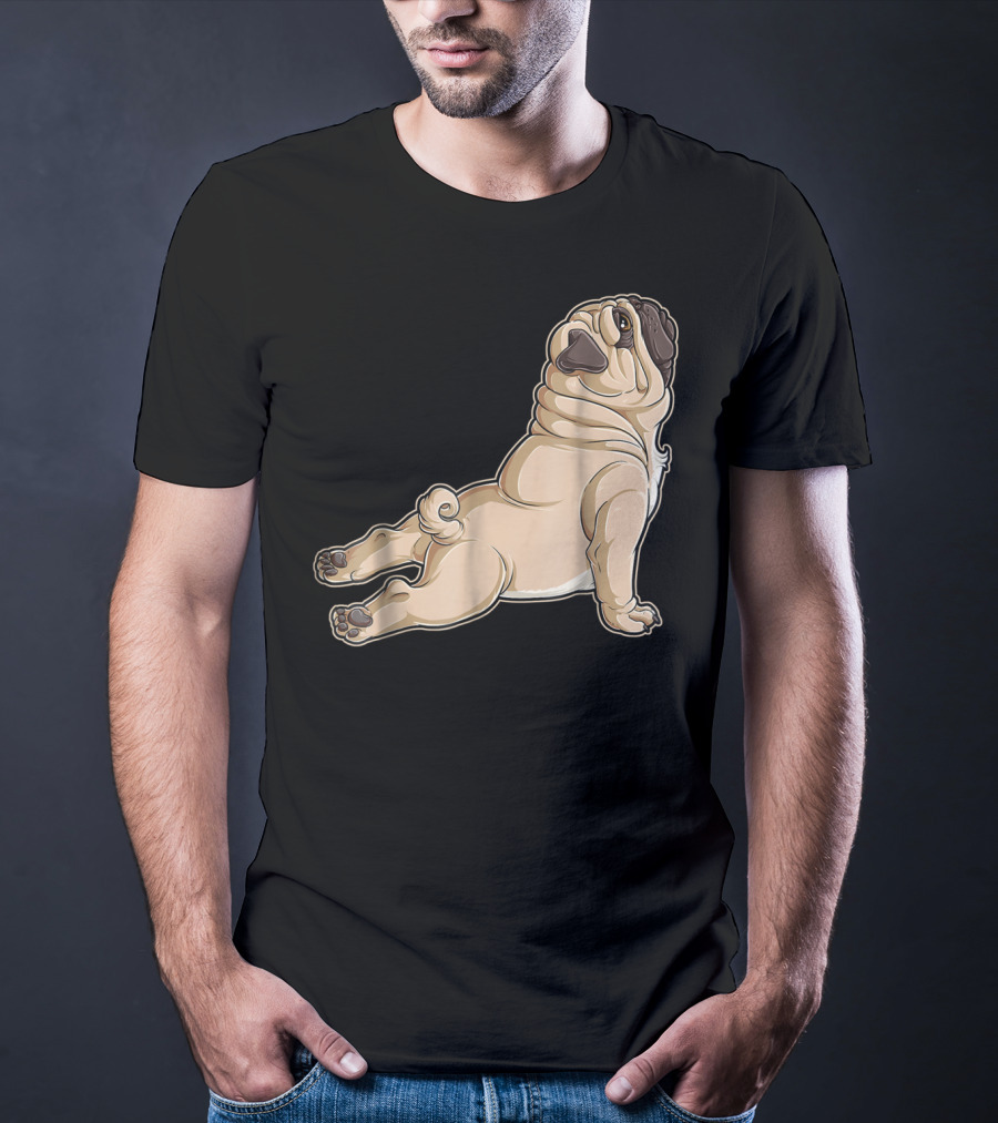 Pug Yoga Pose For Dog Lovers Puppy Funny T-Shirt