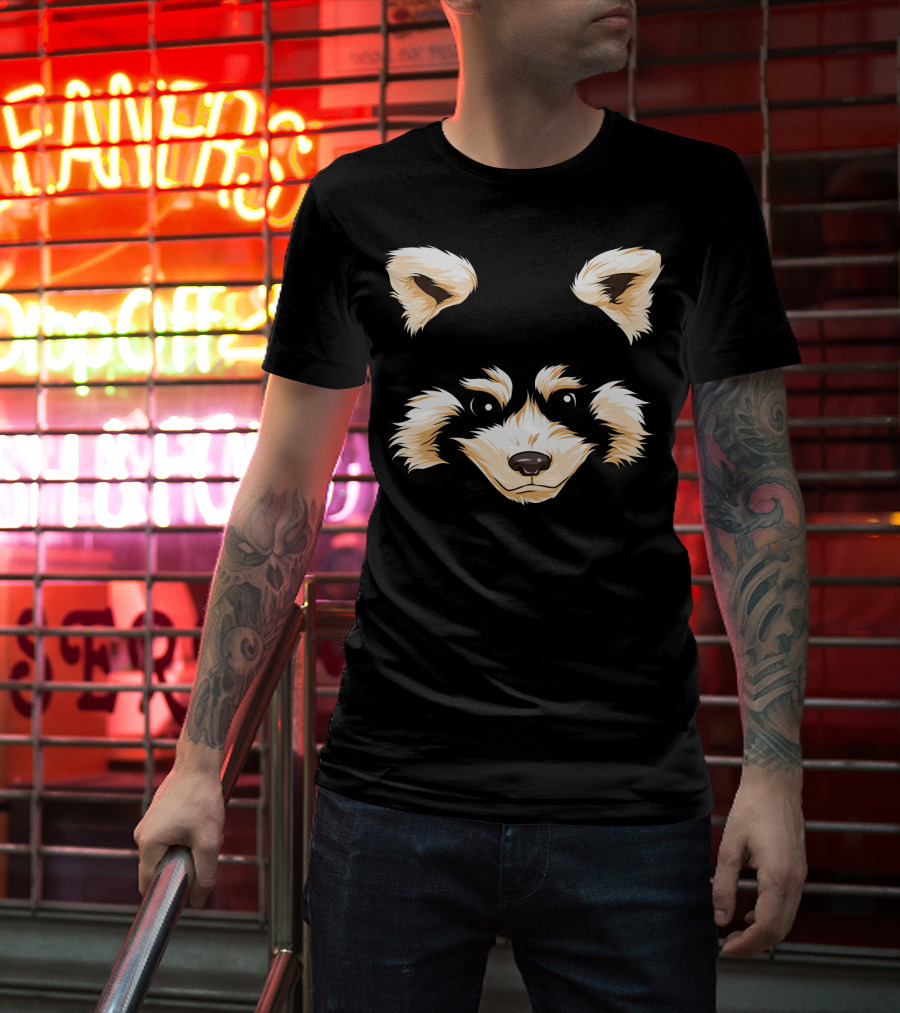 Red Panda Face Funny Pandas Halloween Costume T-Shirt