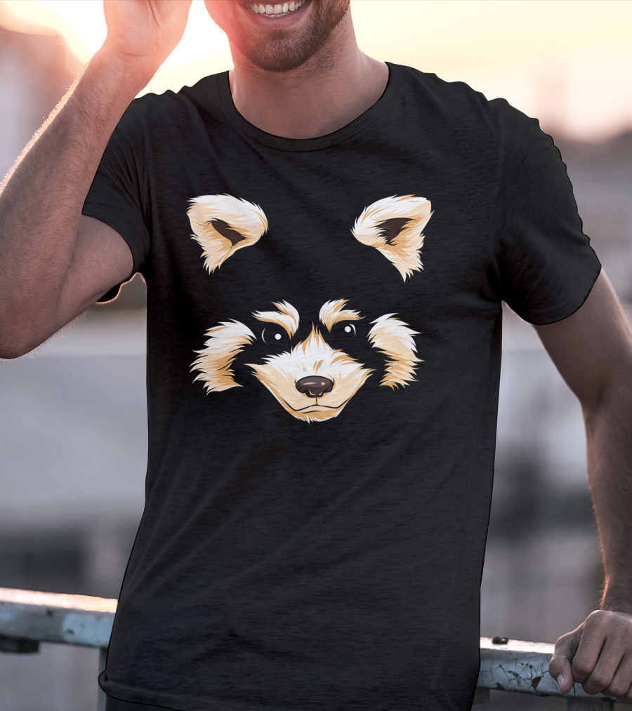 Red Panda Face Funny Pandas Halloween Costume T-Shirt