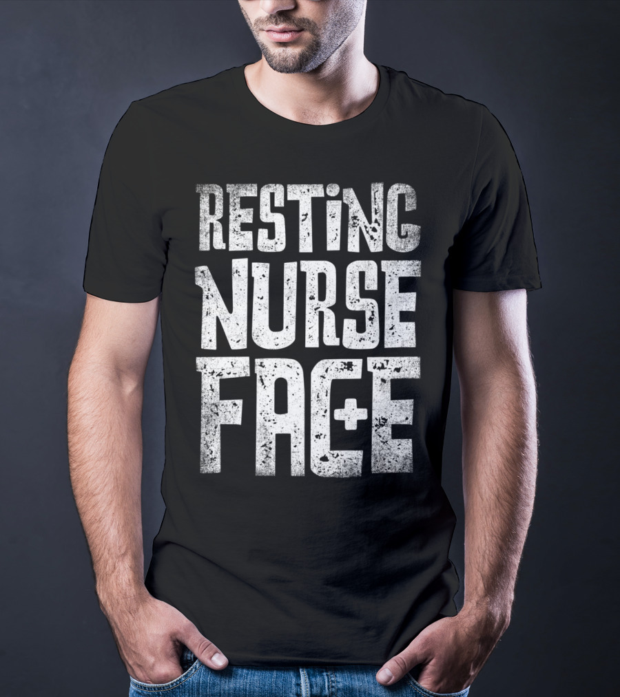 Resting Nurse Face Women Funny Nursing Nurses Plus T-Shirt