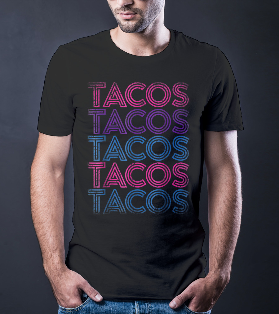 Tacos Tacos Tacos Tacos Tacos Retro Tacos Vintage Taco Tuesday Mexican T-Shirt