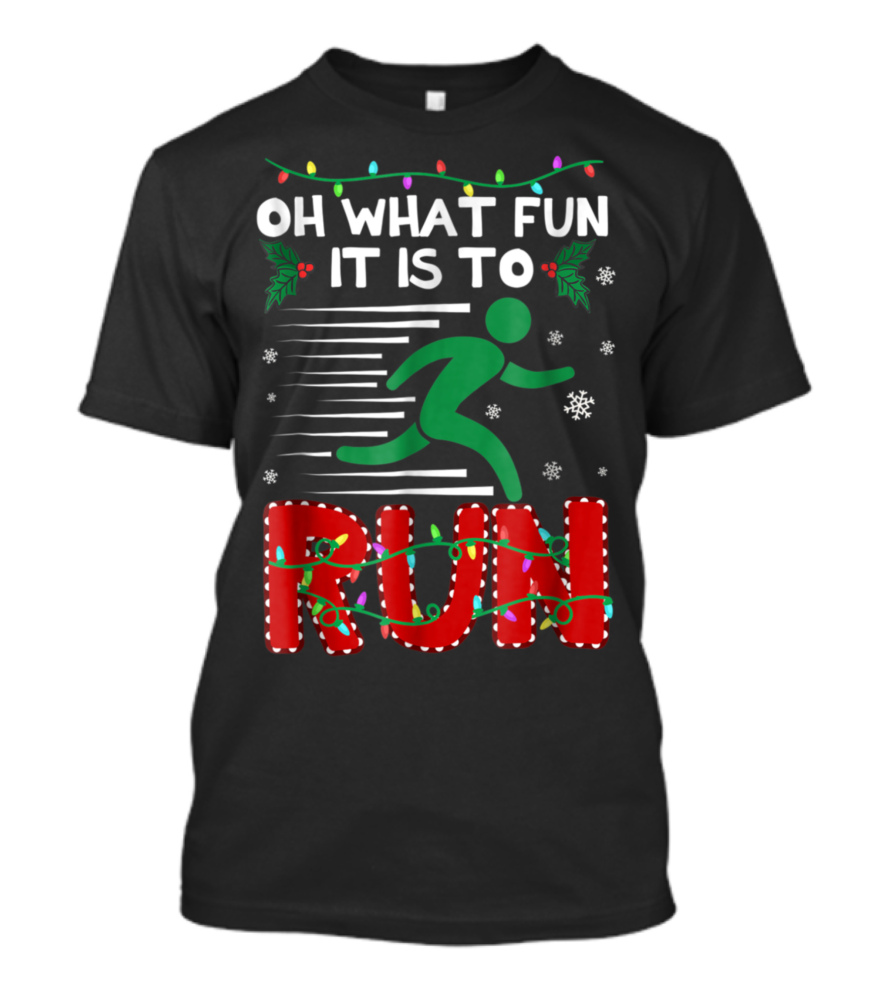 Oh What Fun It Is To Run Christmas Lights Snowflakes T-Shirt