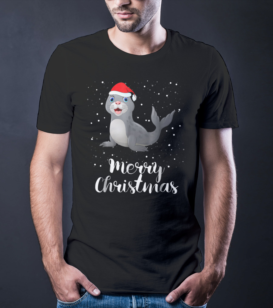 Seal Merry Christmas Funny Matching Family Group T-Shirt