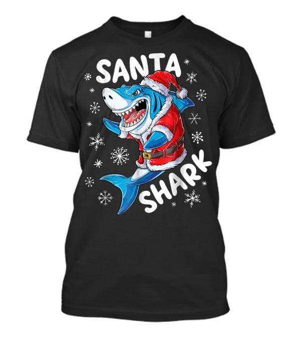 Santa Shark Christmas Boys Men T-Shirt